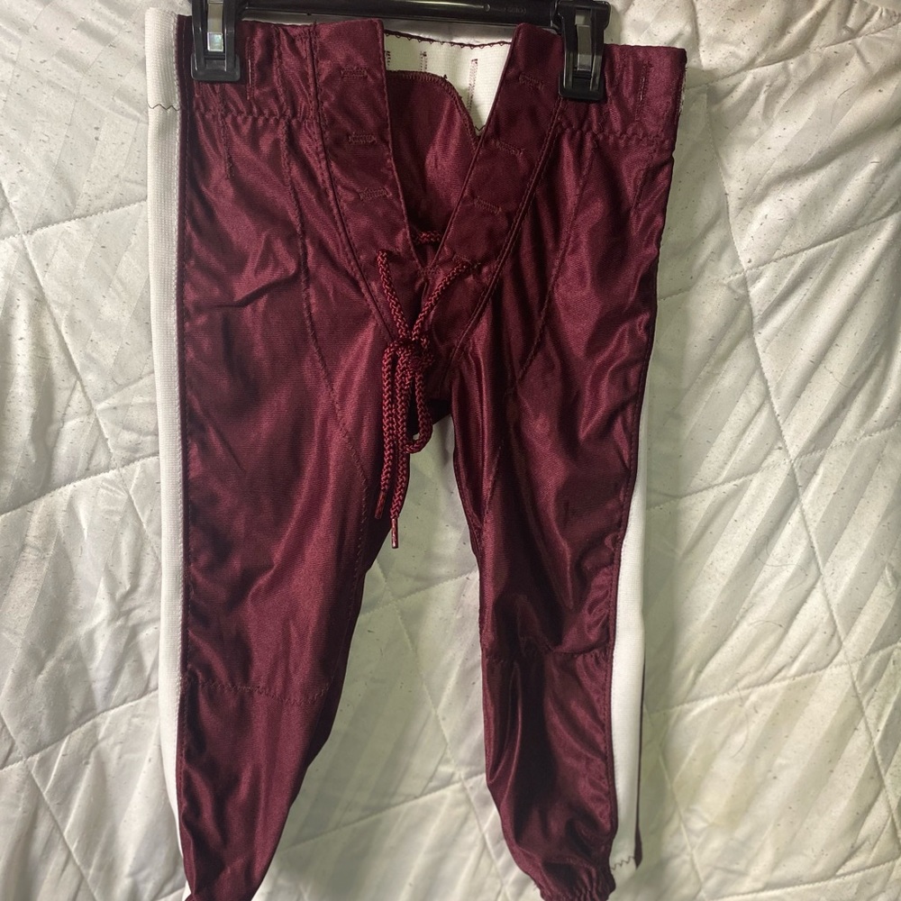 Alleson Athletic Maroon with White Piping Youth Small Football Pants